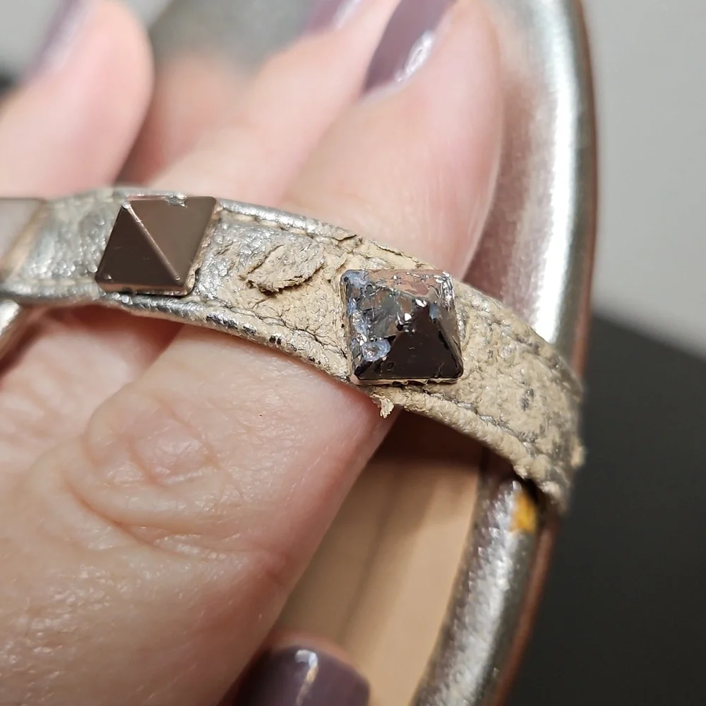 Valentino Garavani Rockstud Slide Sandals, Size 37 1/2 (7.5)